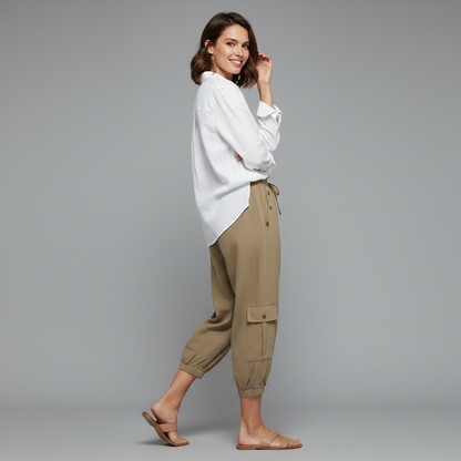 Jana | Women's Casual Trousers with Pockets and Drawstring