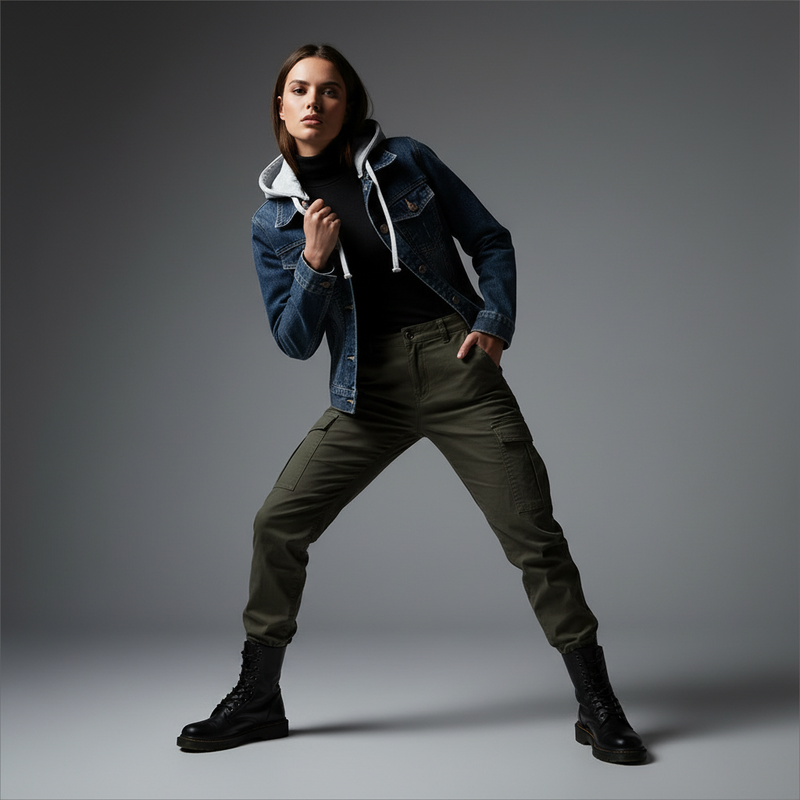 Denim Jacket with Removable Hood | Women's Casual Outerwear