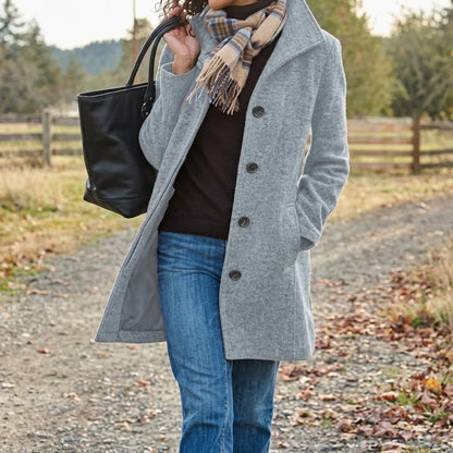 Women's Classic Button-Up Longline Winter Coat 1