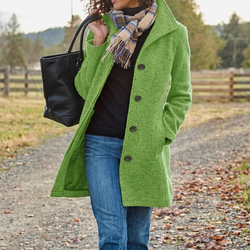 Women's Classic Button-Up Longline Winter Coat 4