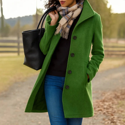 Women's Classic Button-Up Longline Winter Coat 7