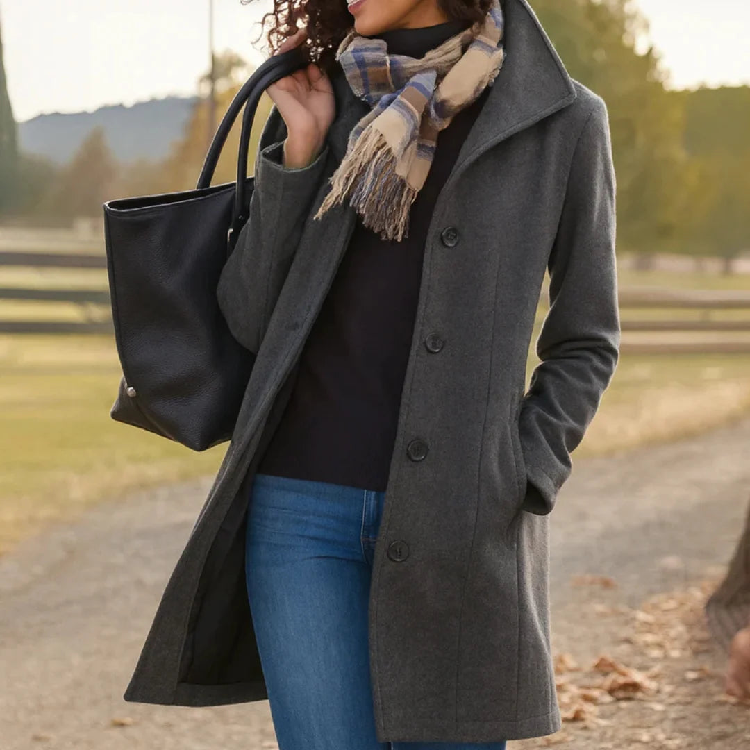Women's Classic Button-Up Longline Winter Coat 8