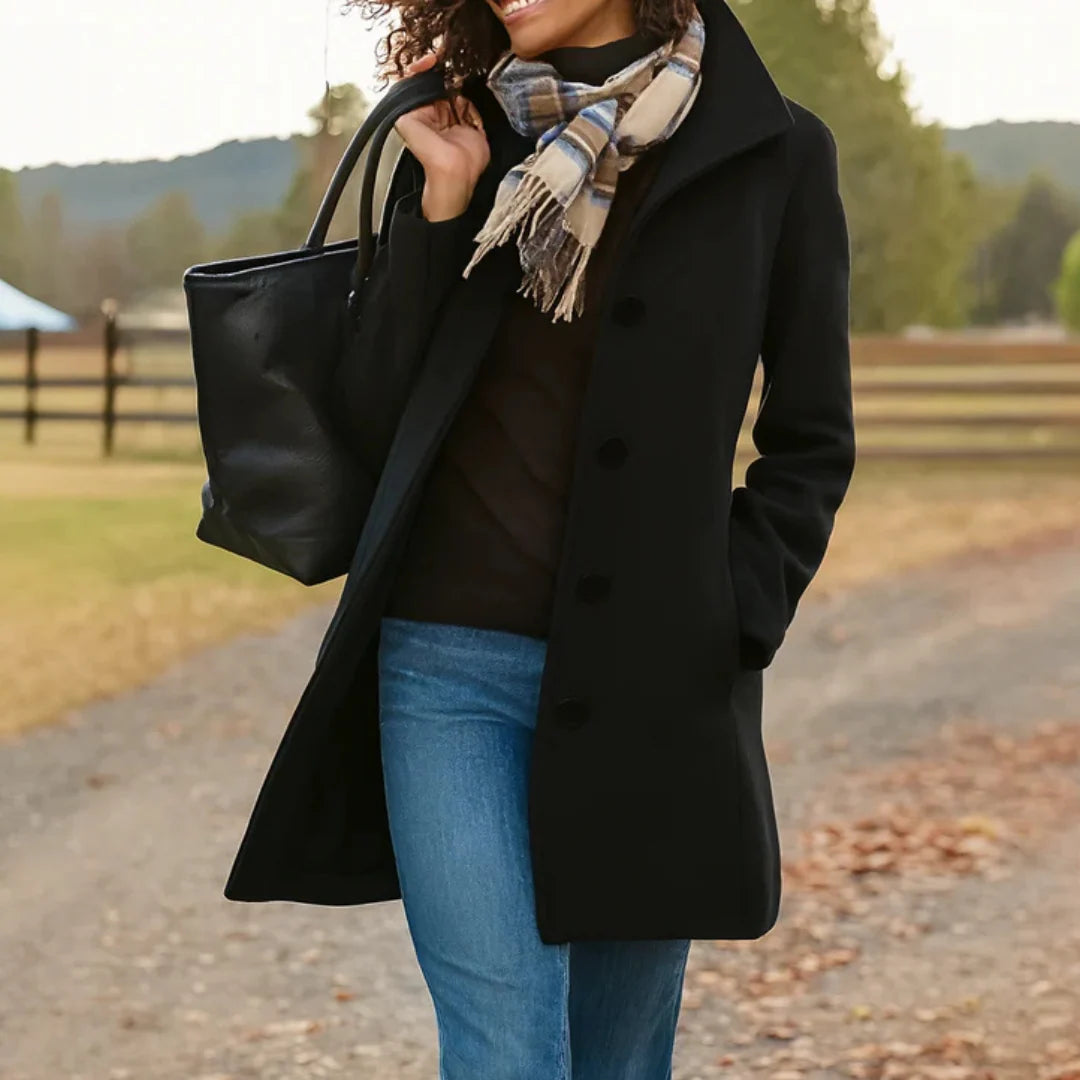 Women's Classic Button-Up Longline Winter Coat 9