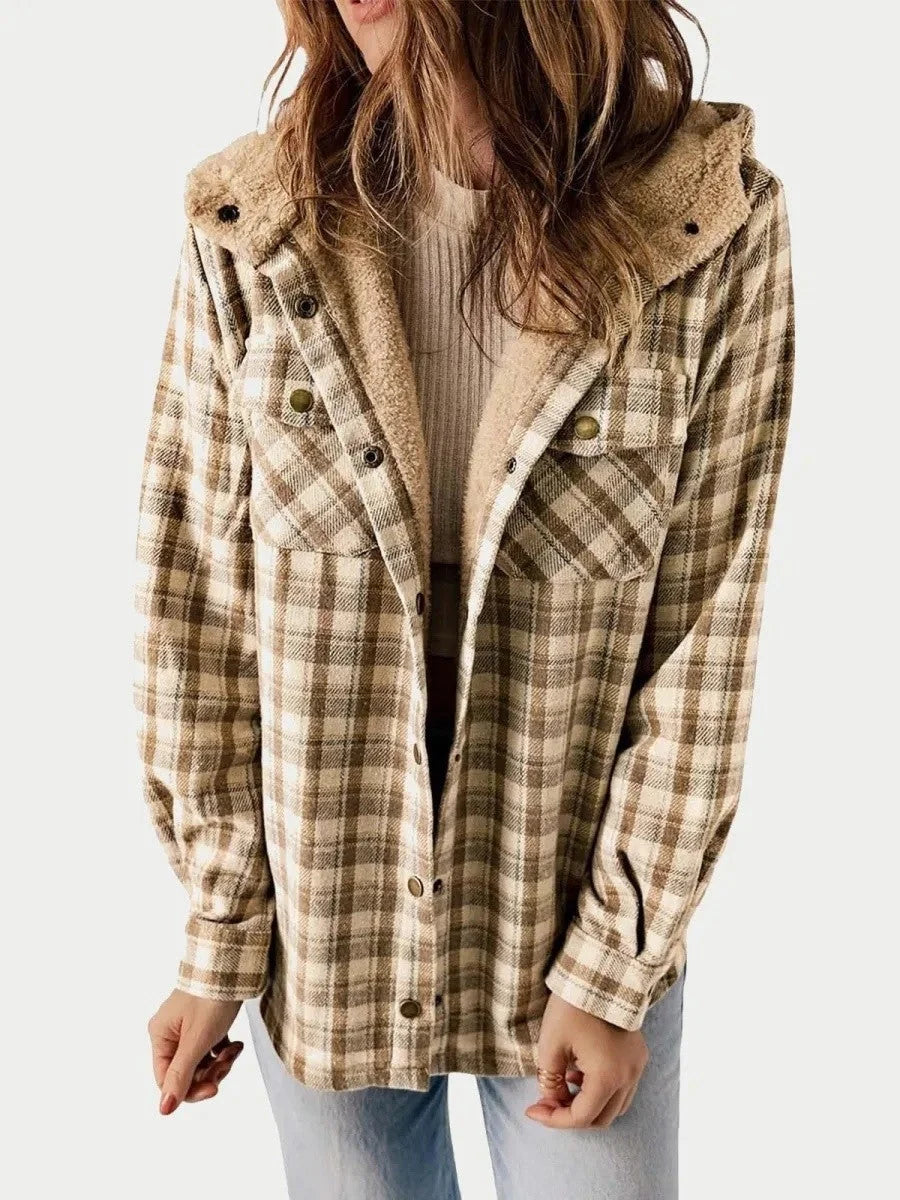 Women's Cozy Hooded Button-Down Autumn Jacket 0