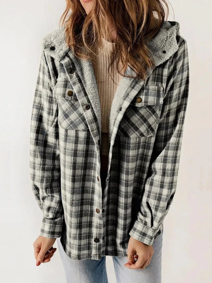 Women's Cozy Hooded Button-Down Autumn Jacket 1