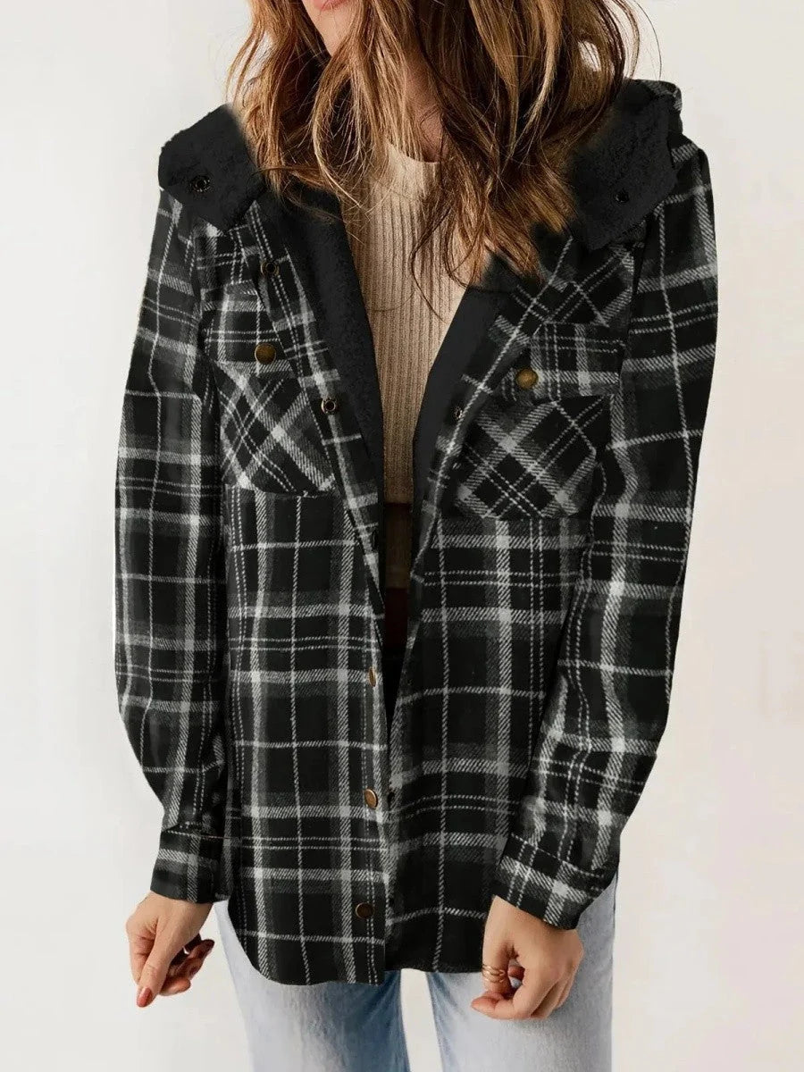 Women's Cozy Hooded Button-Down Autumn Jacket 2