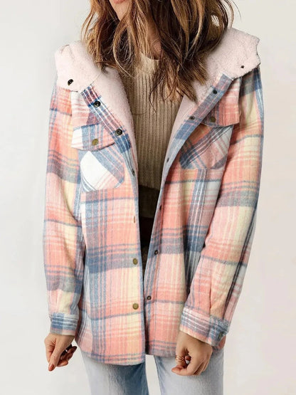 Women's Cozy Hooded Button-Down Autumn Jacket 6