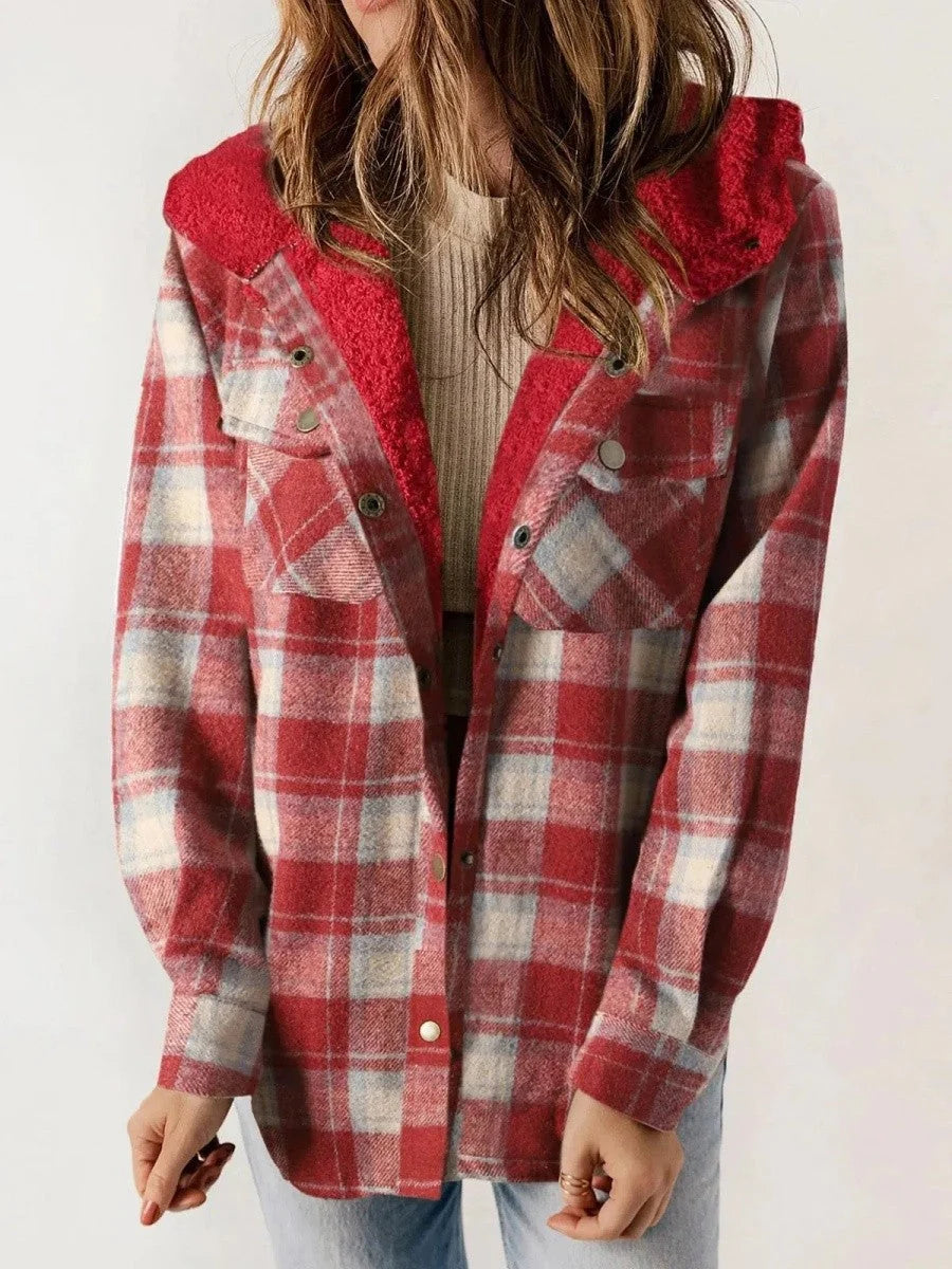 Women's Cozy Hooded Button-Down Autumn Jacket 7