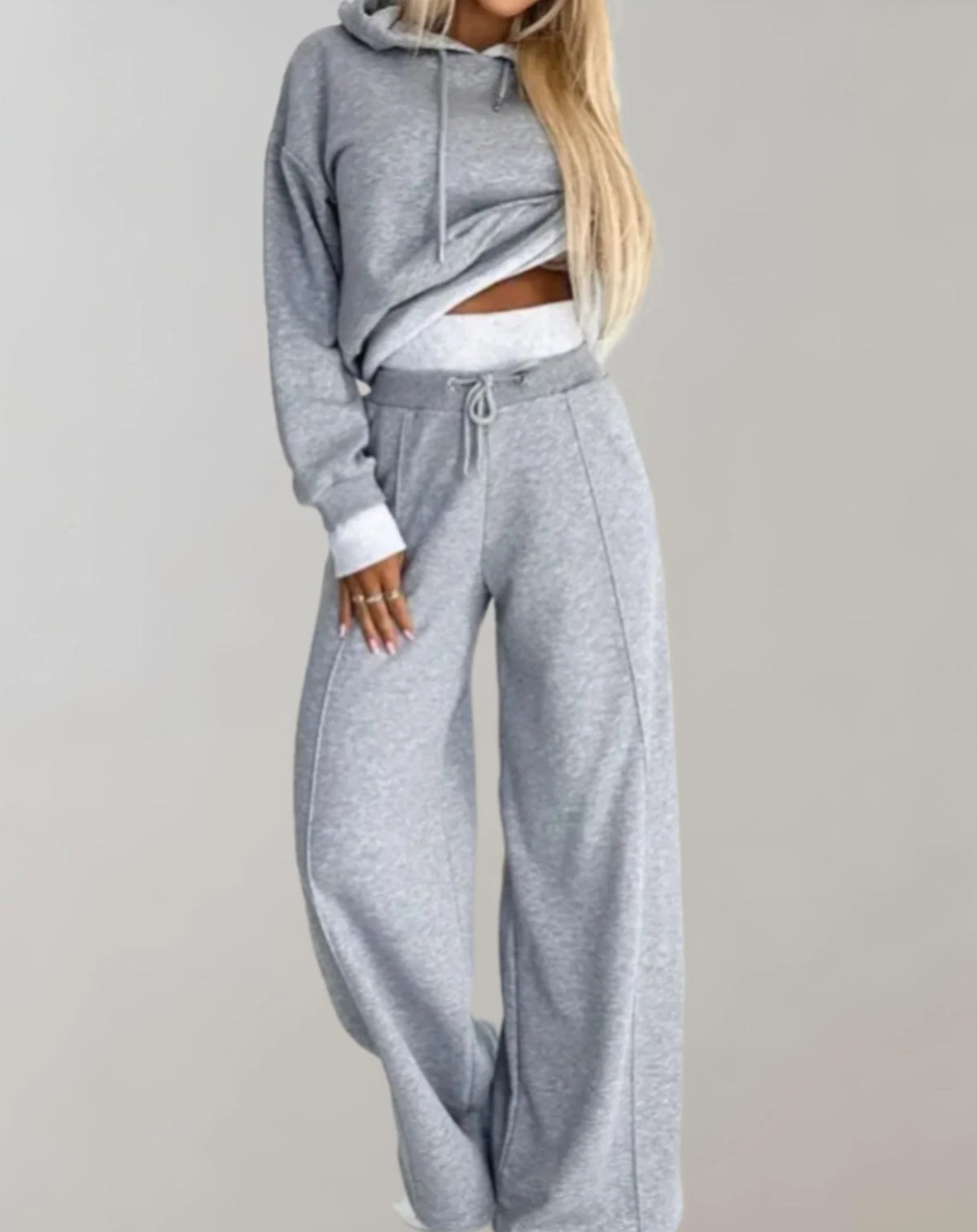 Women's Cozy Hooded Relaxed Fit Jogger Sweat Set 2
