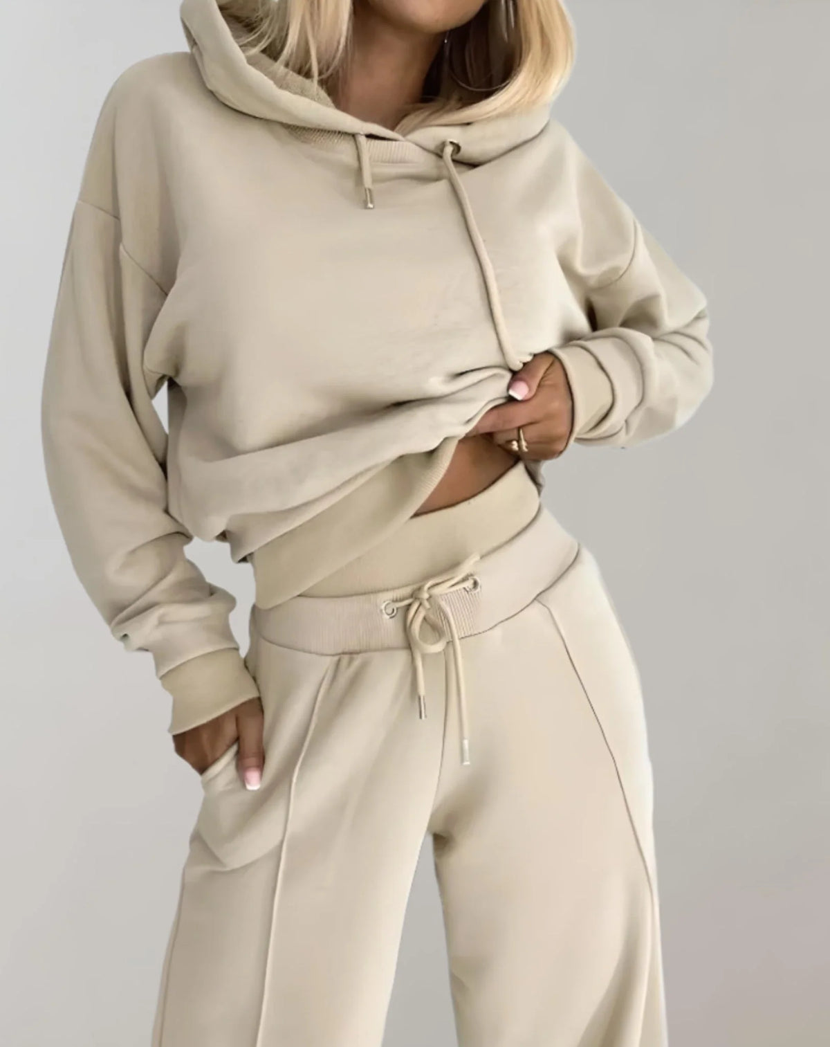 Women's Cozy Hooded Relaxed Fit Jogger Sweat Set 5