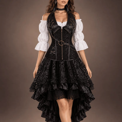 Women's Elegant Adjustable Corset Steampunk Costume 0