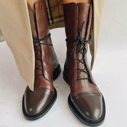 Women's Elegant Cap Toe Lace-Up Ankle Boots 1