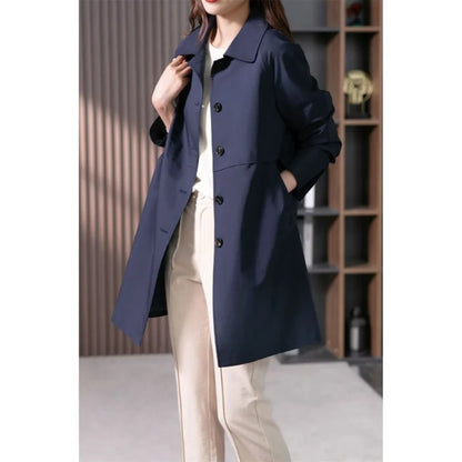 Women's Elegant Longline Tie-Waist Trench Coat 9