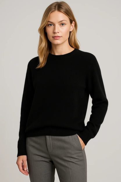 Women's Elegant Relaxed Fit Crewneck Sweater 4