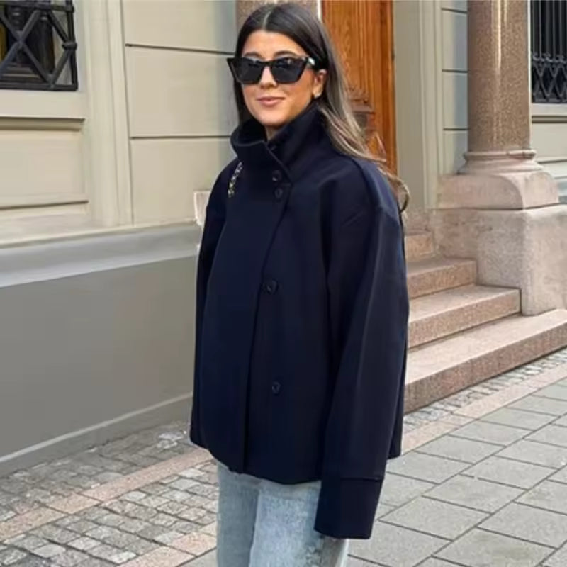 Women's Elegant Tailored Double-Breasted Coat 2