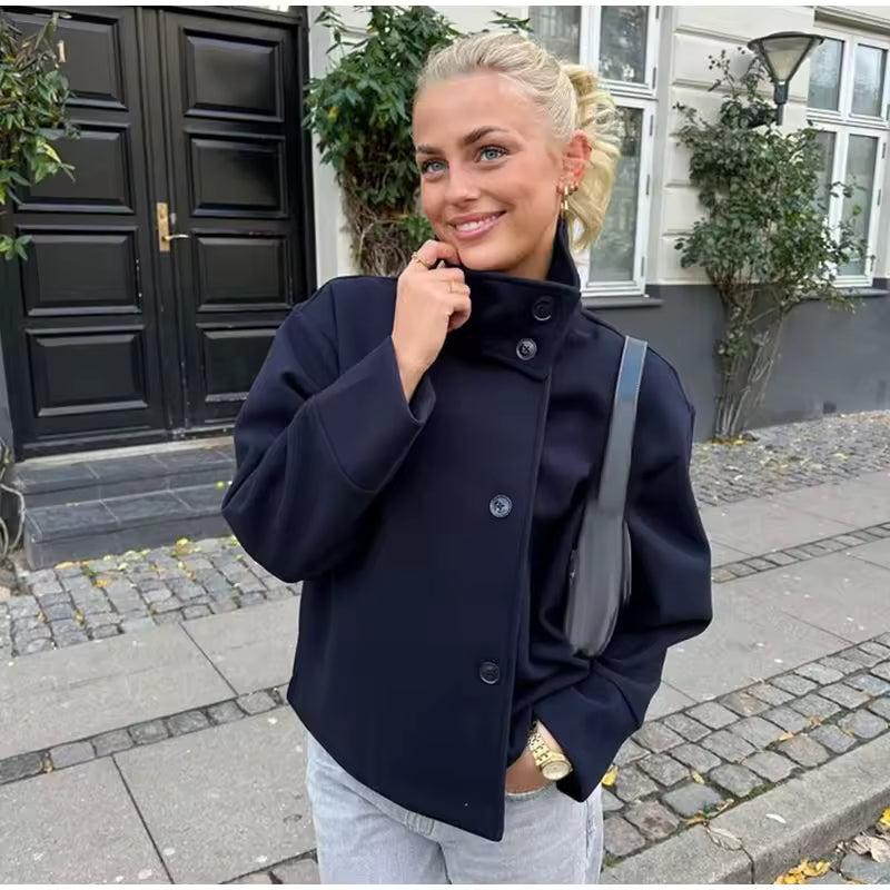 Women's Elegant Tailored Double-Breasted Coat 3