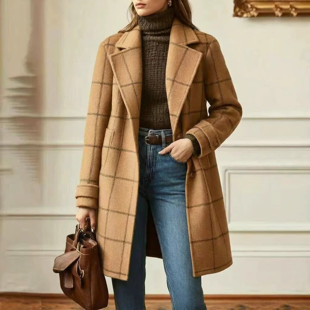 Women's Elegant Tailored Lapel Winter Coat 12