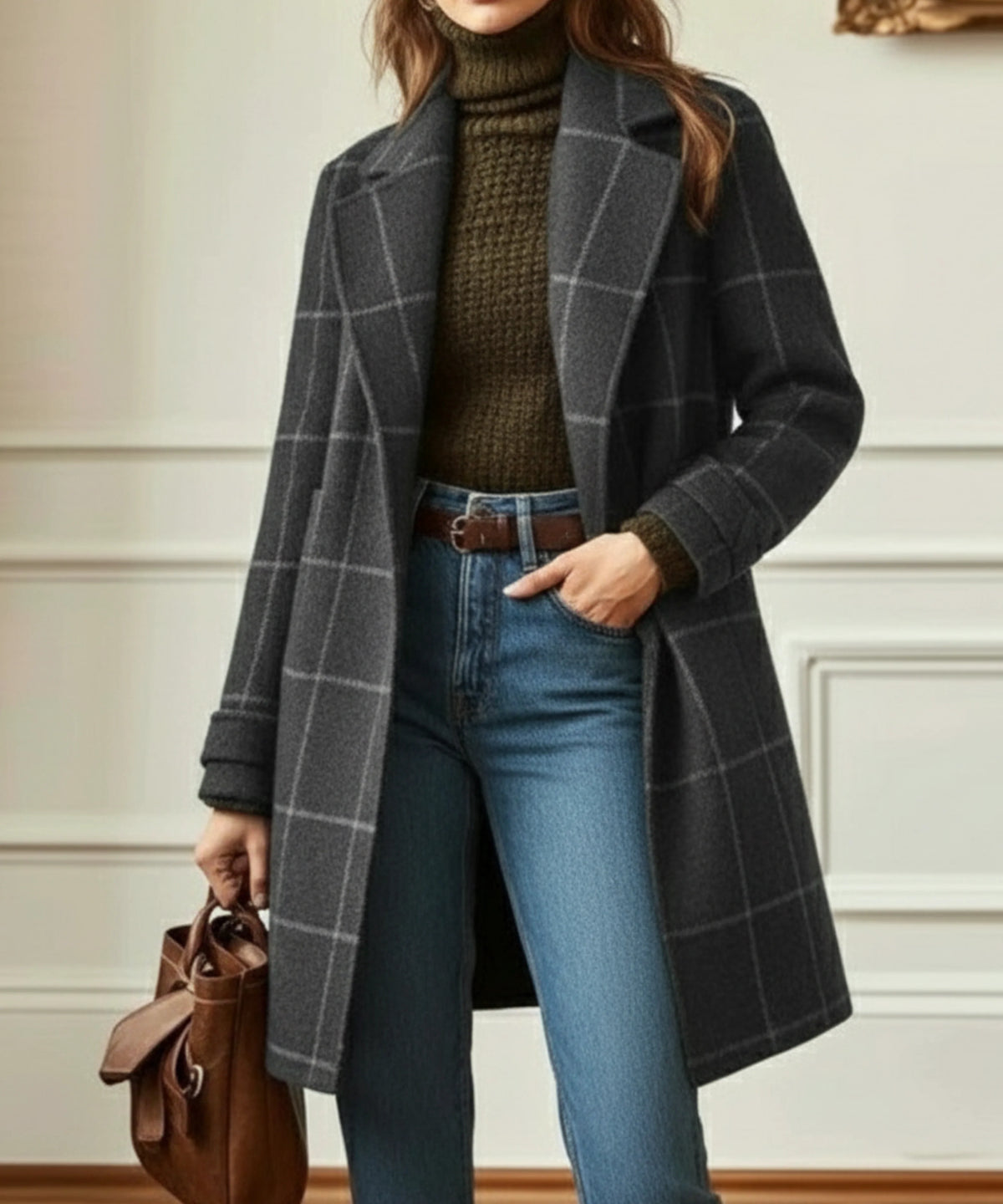 Women's Elegant Tailored Lapel Winter Coat 2