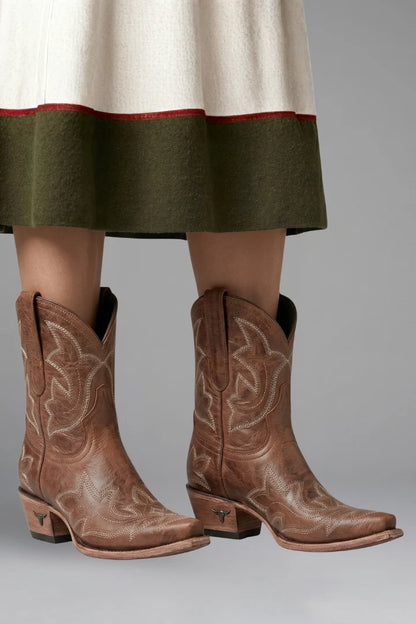 Women's Embroidered Pointed Toe Mid-Calf Cowgirl Boots 0