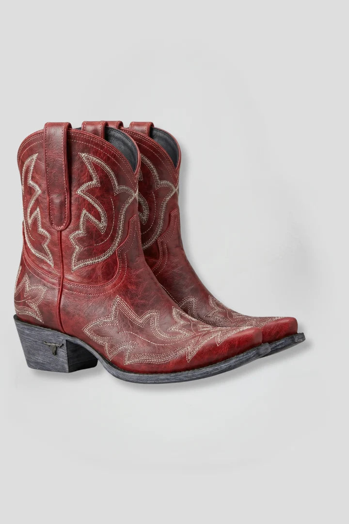 Women's Embroidered Pointed Toe Mid-Calf Cowgirl Boots 1